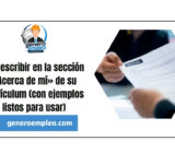 Qué escribir en la sección «Acerca de mí» de su currículum (con ejemplos listos para usar)